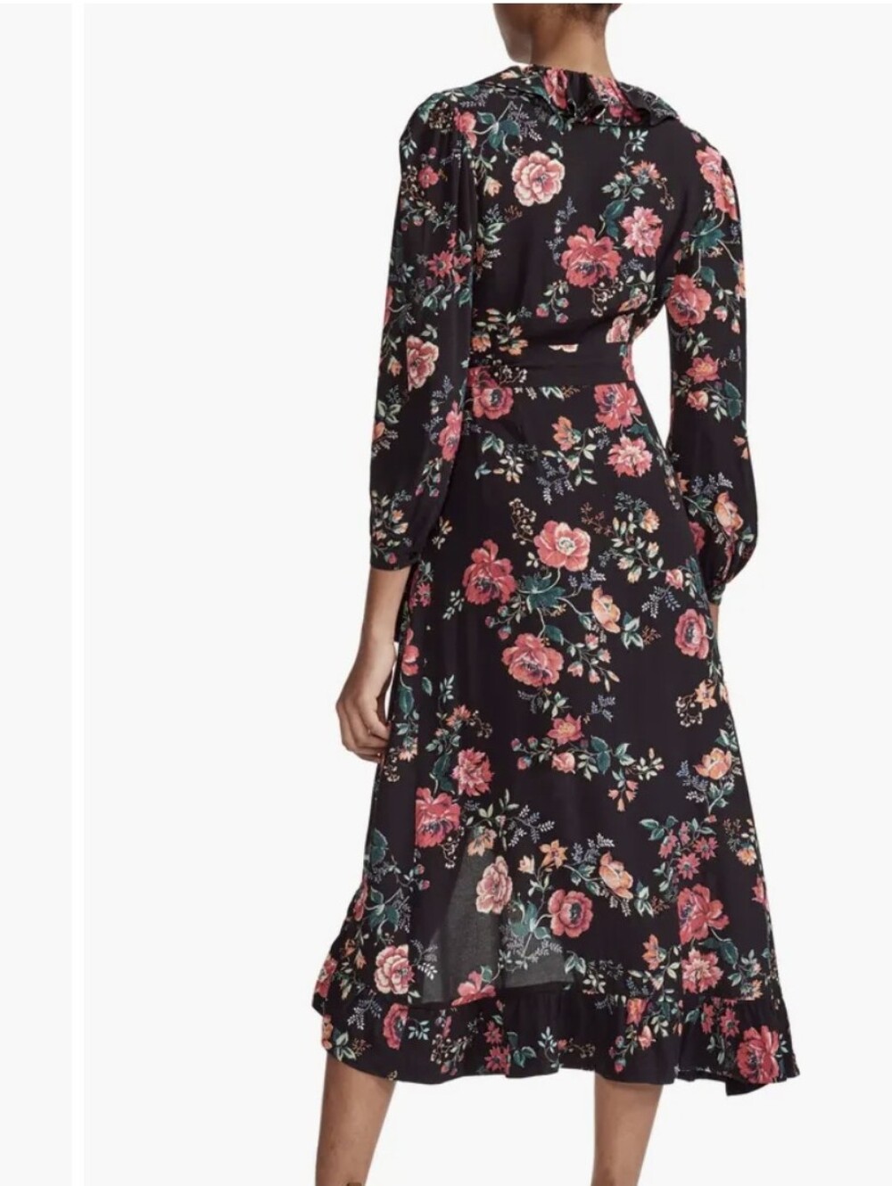 Maje Rosetina Floral Print Midi Sleeve Dress Size 8 - Picture 3 of 12
